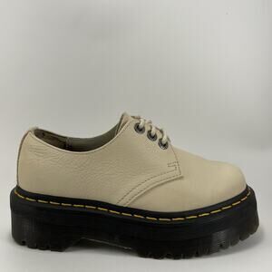 Dr. Doc Martens 1461 II Pisa Platform Shoe Womens Size 6 Parchment Beige Leather